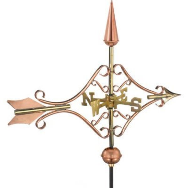 Good Directions Good Directions Victorian Arrow Garden Weathervane, Polished Copper w/Roof Mount 8842PR